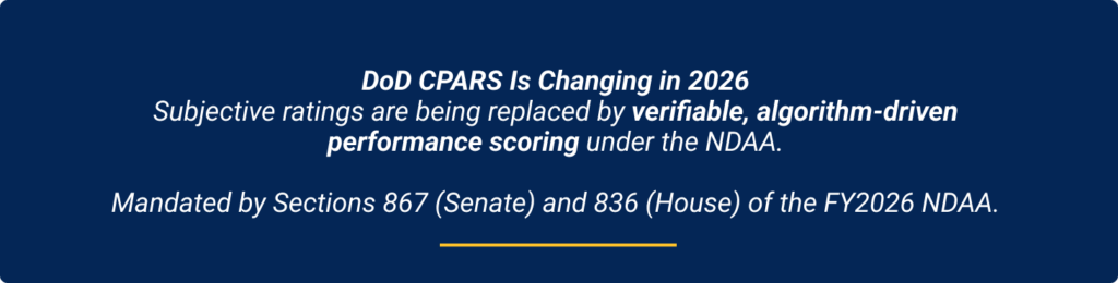 DoD CPARS Is Changing in 2026