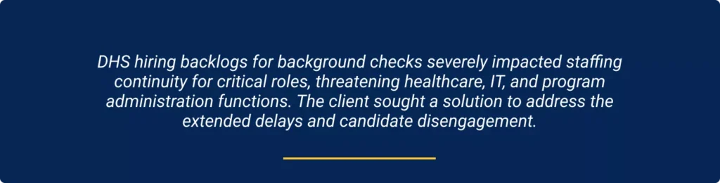 the challenges of DHS hiring backlogs and the need for continued staffing in mission-critical federal roles.