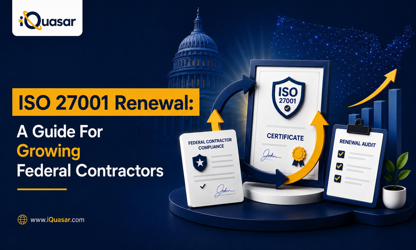 ISO 27001 renewal and compliance management for growing federal contractors